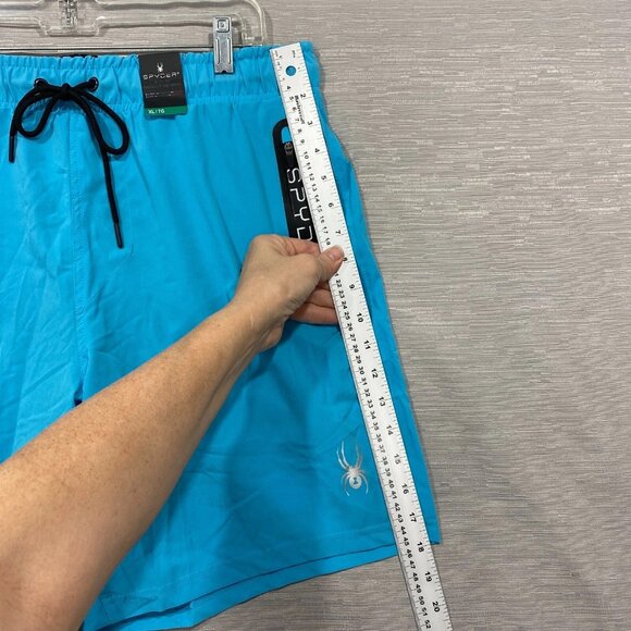 SPYDER Blue Swim Shorts Men's Size XL Quick Dry UPF 30+ Boxer Lined Trunks - Picture 10 of 16